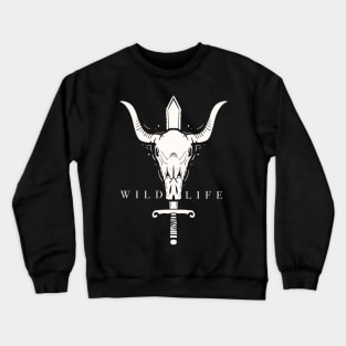 wild life animal skull and sord   illustration Crewneck Sweatshirt